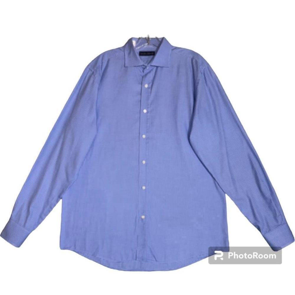 Men's Ralph Lauren  Blue Gingham Dress Shirt 16.5/ Large